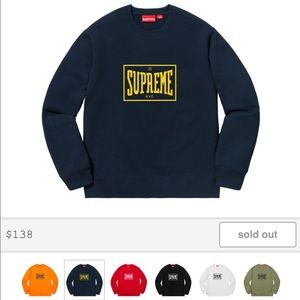 BRAND NEW Supreme Navy Warm Up Crewneck
